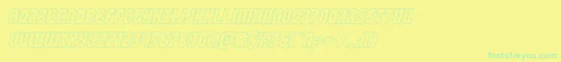 Warnationoutital Font – Green Fonts on Yellow Background