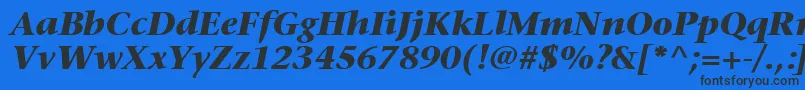 MesouranSerifBlackSsiBoldItalic Font – Black Fonts on Blue Background