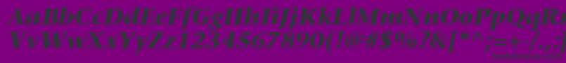 MesouranSerifBlackSsiBoldItalic Font – Black Fonts on Purple Background