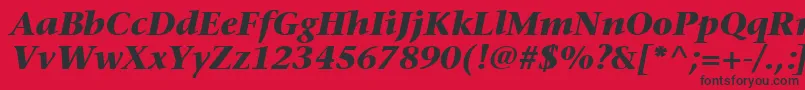Шрифт MesouranSerifBlackSsiBoldItalic – чёрные шрифты на красном фоне