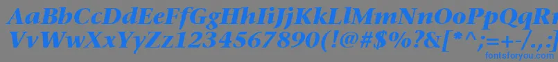 MesouranSerifBlackSsiBoldItalic Font – Blue Fonts on Gray Background