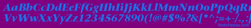 MesouranSerifBlackSsiBoldItalic Font – Blue Fonts on Purple Background