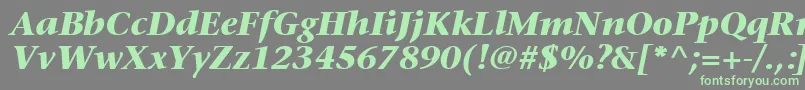 MesouranSerifBlackSsiBoldItalic Font – Green Fonts on Gray Background