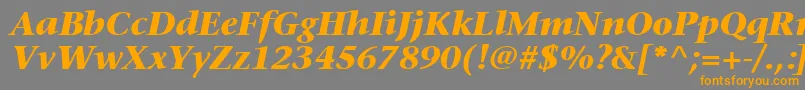 フォントMesouranSerifBlackSsiBoldItalic – オレンジの文字は灰色の背景にあります。