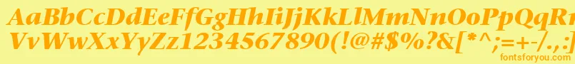 MesouranSerifBlackSsiBoldItalic Font – Orange Fonts on Yellow Background