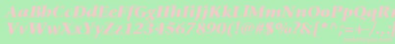 MesouranSerifBlackSsiBoldItalic Font – Pink Fonts on Green Background
