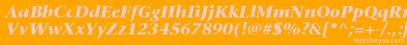 MesouranSerifBlackSsiBoldItalic Font – Pink Fonts on Orange Background