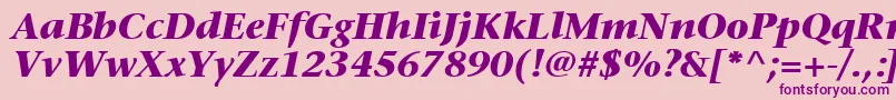 MesouranSerifBlackSsiBoldItalic Font – Purple Fonts on Pink Background
