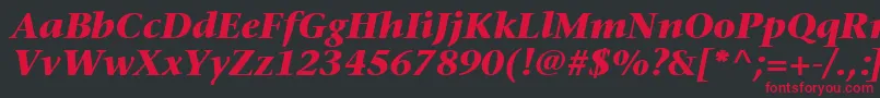 MesouranSerifBlackSsiBoldItalic Font – Red Fonts on Black Background