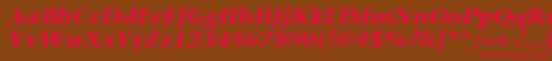 MesouranSerifBlackSsiBoldItalic Font – Red Fonts on Brown Background