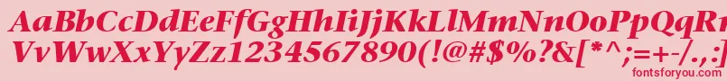 MesouranSerifBlackSsiBoldItalic Font – Red Fonts on Pink Background
