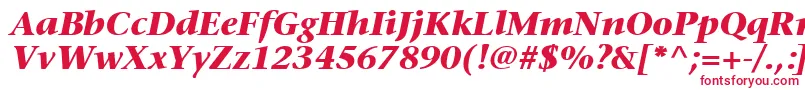 Czcionka MesouranSerifBlackSsiBoldItalic – czerwone czcionki na białym tle
