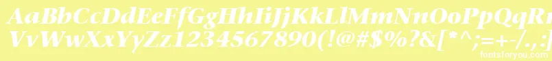 MesouranSerifBlackSsiBoldItalic Font – White Fonts on Yellow Background