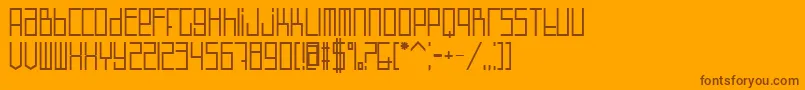 Weitere Informationen zur Defect-Schriftart Defect-Schriftart – Braune Schriften auf orangefarbenem Hintergrund