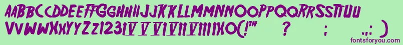 Friday13 Font – Purple Fonts on Green Background