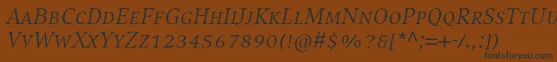 CompatilExquisitLtComItalicSmallCaps Font – Black Fonts on Brown Background