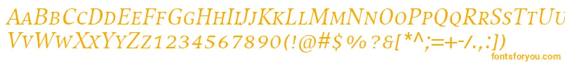 CompatilExquisitLtComItalicSmallCaps Font – Orange Fonts on White Background