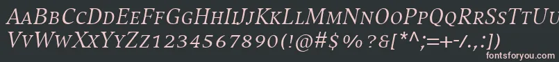 CompatilExquisitLtComItalicSmallCaps Font – Pink Fonts on Black Background