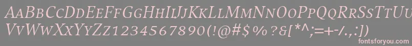 CompatilExquisitLtComItalicSmallCaps Font – Pink Fonts on Gray Background