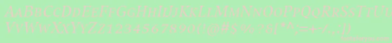 フォントCompatilExquisitLtComItalicSmallCaps – 緑の背景にピンクのフォント