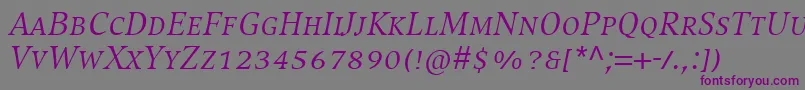 CompatilExquisitLtComItalicSmallCaps Font – Purple Fonts on Gray Background