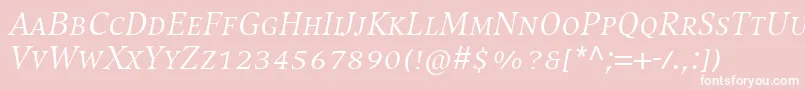 CompatilExquisitLtComItalicSmallCaps Font – White Fonts on Pink Background