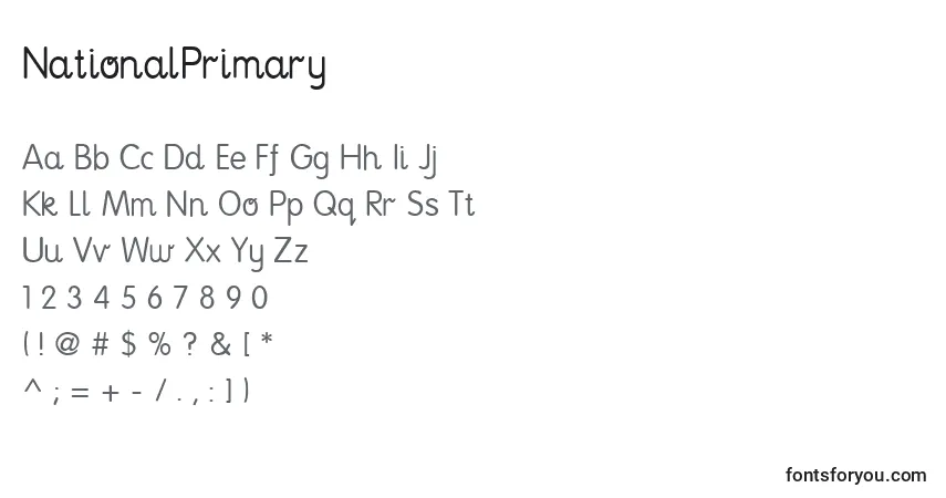 Fuente NationalPrimary - alfabeto, números, caracteres especiales