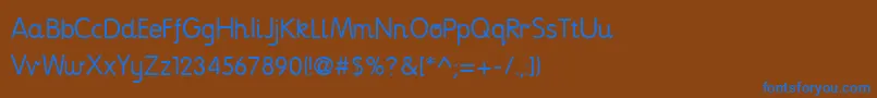 フォントNationalPrimary – 茶色の背景に青い文字