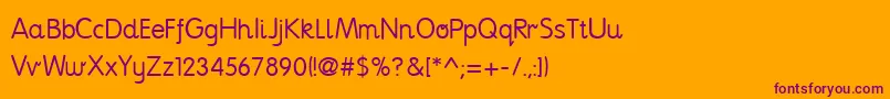 NationalPrimary Font – Purple Fonts on Orange Background