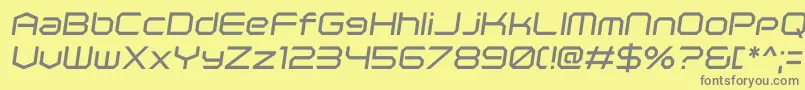 PolenticalNeonItalic-Schriftart – Graue Schriften auf gelbem Hintergrund