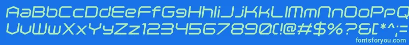 Шрифт PolenticalNeonItalic – зелёные шрифты на синем фоне