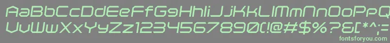Czcionka PolenticalNeonItalic – zielone czcionki na szarym tle