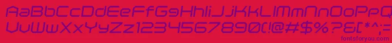 PolenticalNeonItalic Font – Purple Fonts on Red Background
