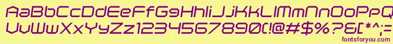 PolenticalNeonItalic Font – Purple Fonts on Yellow Background