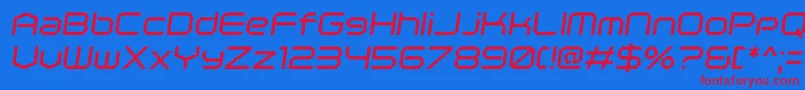 PolenticalNeonItalic Font – Red Fonts on Blue Background