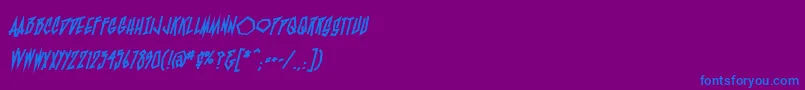 BlamblamHeavyBb-Schriftart – Blaue Schriften auf violettem Hintergrund