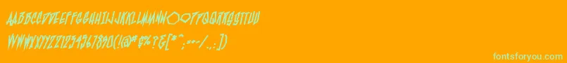 BlamblamHeavyBb Font – Green Fonts on Orange Background