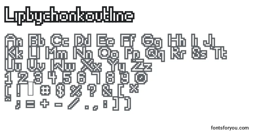 Шрифт Lipbychonkoutline – алфавит, цифры, специальные символы