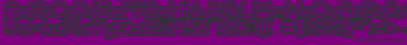 フォントLipbychonkoutline – 紫の背景に黒い文字