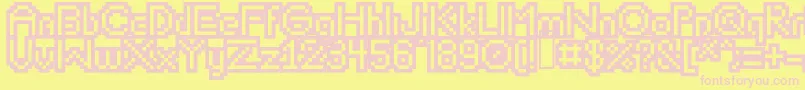 Lipbychonkoutline Font – Pink Fonts on Yellow Background