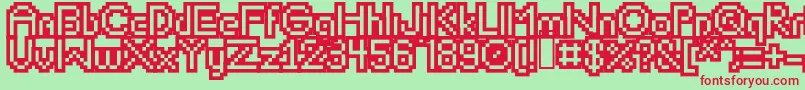 Lipbychonkoutline Font – Red Fonts on Green Background