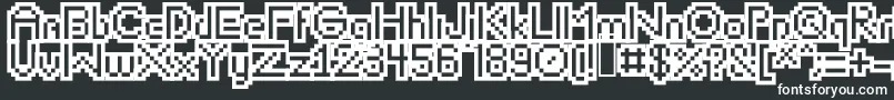 フォントLipbychonkoutline – 黒い背景に白い文字