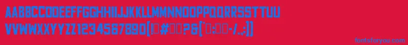 Шрифт FyodorBoldcondensed – синие шрифты на красном фоне