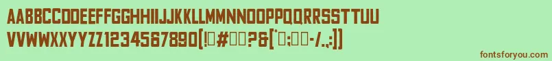 Шрифт FyodorBoldcondensed – коричневые шрифты на зелёном фоне