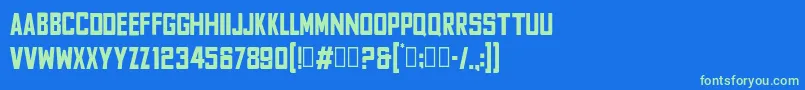 FyodorBoldcondensed Font – Green Fonts on Blue Background