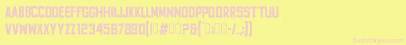 Шрифт FyodorBoldcondensed – розовые шрифты на жёлтом фоне