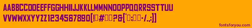 Шрифт FyodorBoldcondensed – фиолетовые шрифты на оранжевом фоне