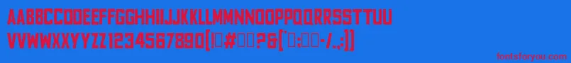 Шрифт FyodorBoldcondensed – красные шрифты на синем фоне