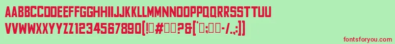 FyodorBoldcondensed Font – Red Fonts on Green Background