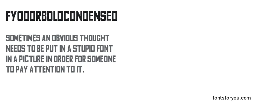 Review of the FyodorBoldcondensed Font